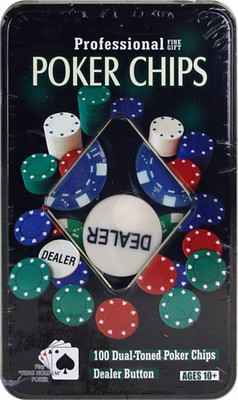 

GoodsBazaar Professional 100 Chips Poker Set with Golden Playing Cards(Black, Gold)