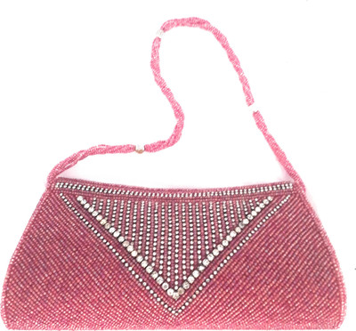 

Preet Art Jewellery Party Pink Clutch