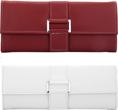 

Lady bar Casual, Party, Formal, Sports White, Maroon Clutch, Maroon;white