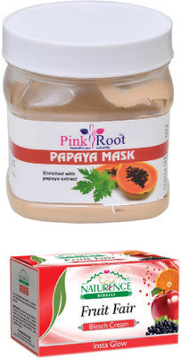 

Pink Root PAPAYA MASK 500ML WITH NATURENCE FRUIT BLEACH 200G(Set of 2)
