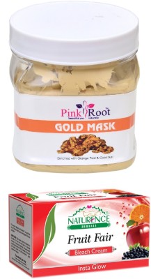 

Pink Root GOLD MASK 500ML WITH NATURENCE FRUIT BLEACH 200G(Set of 2)