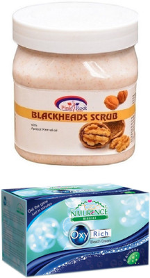 

Pink Root BLACKHEADS SCRUB 500ML WITH NATURENCE OXY RICH BLEACH 230G(Set of 2)