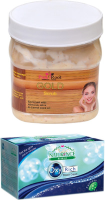 

Pink Root GOLD SCRUB 500ML WITH NATURENCE OXY RICH BLEACH 230G(Set of 2)