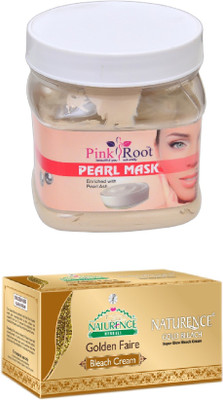 

Pink Root PEARL MASK 500ML WITH NATURENCE GOLD BLEACH 200G(Set of 2)