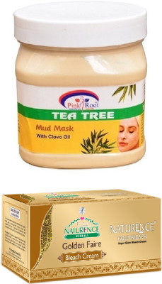 

Pink Root TEA TREE MASK 500ML WITH NATURENCE GOLD BLEACH 200G(Set of 2)