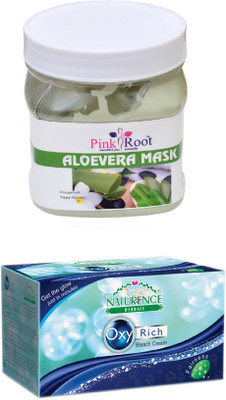 

Pink Root ALOEVERA MASK 500ML WITH NATURENCE OXY RICH BLEACH 230G(Set of 2)