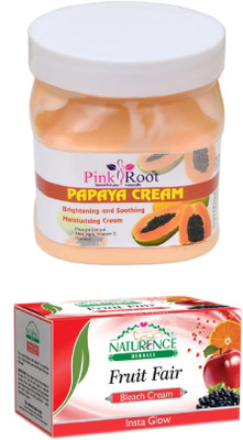 

Pink Root PAPAYA CREAM 500ML WITH NATURENCE FRUIT BLEACH 200G(Set of 2)