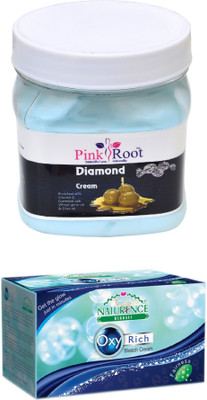 

Pink Root DIAMOND CREAM 500ML WITH NATURENCE OXY RICH BLEACH 230G(Set of 2)