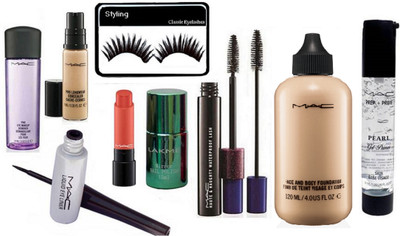 

styling Eyelashes With Liquid Eyeliner & double effect Mascara & face and body Foundation & Pro Longwear Concealer With Liptensity Lipstick & Prep+Prime Pearl Gel Primer,Mirror Nail Polish with mac pro eye makeup remover(Set of 9)