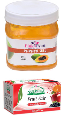 

Pink Root PAPAYA GEL 500ML WITH NATURENCE FRUIT BLEACH 200G(Set of 2)