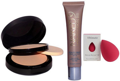 

Ultimate Sponge Puff, Mac Studio Fix Compact Powder Plus Foundation, Naked 9 Skin Bb Beuty Foundation(Set of 3)