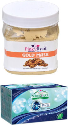 

Pink Root GOLD MASK 500ML WITH NATURENCE OXY RICH BLEACH 230G(Set of 2)