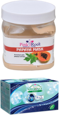 

Pink Root PAPAYA MASK 500ML WITH NATURENCE OXY RICH BLEACH 230G(Set of 2)