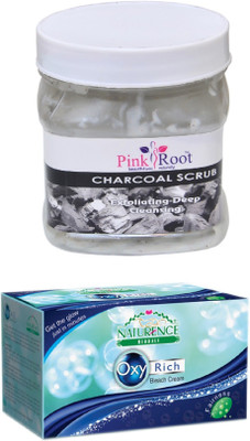 

Pink Root CHARCOAL SCRUB 500ML WITH NATURENCE OXY RICH BLEACH 230G(Set of 2)
