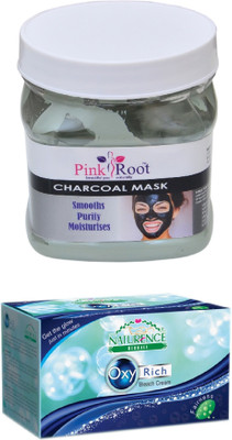 

Pink Root CHARCOAL MASK 500ML WITH NATURENCE OXY RICH BLEACH 230G(Set of 2)