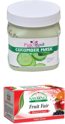 

Pink Root CUCUMBER MASK 500ML WITH NATURENCE FRUIT BLEACH 200G(Set of 2)