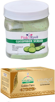 

Pink Root CUCUMBER SCRUB 500ML WITH NATURENCE GOLD BLEACH 200G(Set of 2)