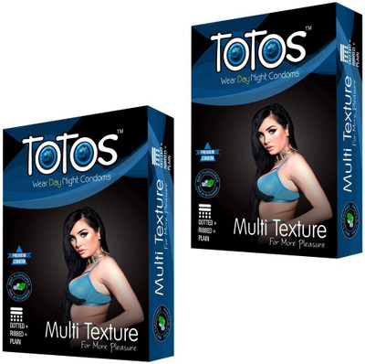 

TOTOS MINT FLAVOUR 10 PCS 2 PACK MULTI TEXTURE WITH DOTTED CONDOM FOR MEN Condom(Set of 2, 20S)