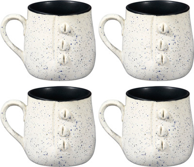 

Caffeine White Studio Ceramic(White, Pack of 4)