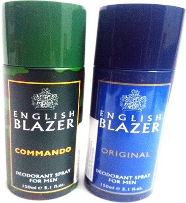 

ENGLISH BLAZER COMMANDO AND ORIGINAL Deodorant Spray - For Men(300 ml, Pack of 2)