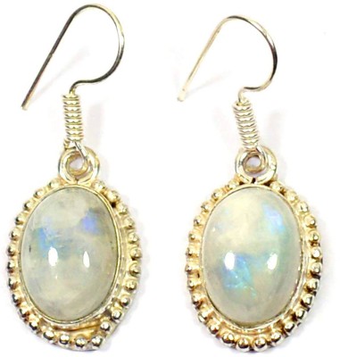CRYSTU Rainbow Moonstone Crystal/Stone Oval Shape Earring for Reiki Healing and Vastu, Meditation, Protection, Women's Stone Moonstone Crystal Drops & Danglers