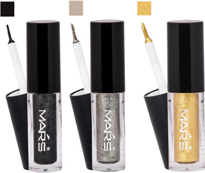 

Mars Glitter Smudge Proof Glitter Eyeliner Pack of 3 7.5 g(Multi Shade)