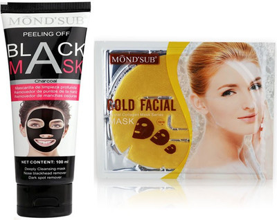

Mond'sub Peel Off Black Mask Blackhead Remover with Original activated charcoal withGold Anti-Wrinkle Facial Mask (160ml)pack of 2(160 ml)