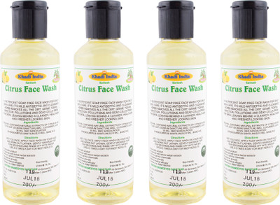 

Khadi India Santosh (Pack Of 4)Citrus Face Wash - (Each 210ml) Face Wash(210 ml)