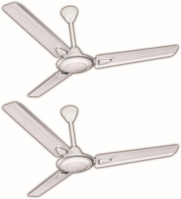 

Crompton Super Briz Deco High Speed Ceiling Fan 3 Blade Ceiling Fan(Silver White, Pack of 2)