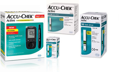 

Accu-Chek Active Meter With 160 Strips Glucometer(Black)