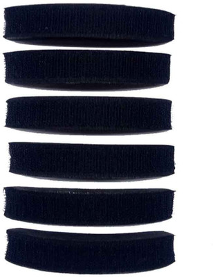 

NERR Princess Puff Soft Velcro (Set of 6) Braid Extension (Black) Hair Accessory Set(Black)