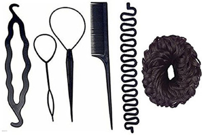 

A J Distributers Hair Accessory Combo Of Juda Bands / Comb / Braid Tools / Bun Maker For Girls And Women Bun, Bun Clip, Hair Accessory Set, Bun Stick (Black) Hair Accessory Set(Black)