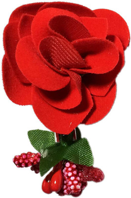 

New Arihant Traders New Arihant Traders- Red Rose Hair Clips/Backpin for Women or Broach for Men (Chacha Nehru Style) Hair Clip, Hair Accessory Set, Back Pin, Hair Pin(Red)