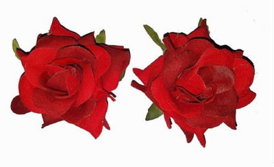 

INAAYA Rose Flower Hair Clips, Broach Pins For Girls Accessories, 2 Pcs, Dark Red, Hair Clip, Hair Accessory Set(Red)