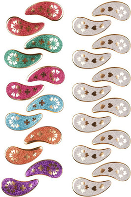 

ABHI Shining Leaf Shape 24Pcs - (12 Pair) Hair Clip(Silver, Multicolor)