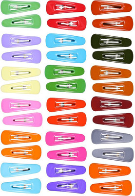 

ABHI Solid Glossy Look 36Pcs - (18 Pair) Tic Tac Clip(Multicolor)