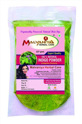 

Malvaniya Herbal Care Indigo Powder For Hair | Herbal Neel Powder | 100% Pure Organically Processed Hair Dye - Black (255 Grams) Hair Color(Green)