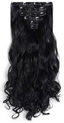 

INAAYA 6 Pcs Synthetic Extensions For Women And Girls, Black Hair Extension