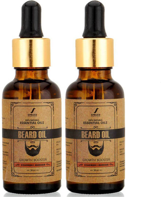 

Spruce Shave Club Beard Growth Oil (60ml) -100% Natural - Cedarwood & Mandarin (Pack of 2 - 30ml each) Hair Oil(60 ml)