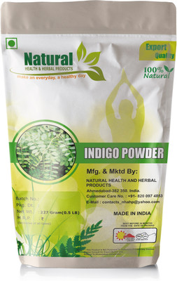 

Natural Health and Herbal Products Natural Indigo Leaves Powder (Indigofera Tinctoria) For hair care and Herbal Colorant - Pack of 1(227 g)