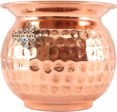 

IndianArtVilla Hammered Lota Copper Kalash(Height: 3.7 inch, Brown)