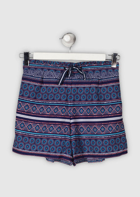 

Gini & Jony Short For Girl's Casual Printed Cotton(Multicolor, Pack of 1, Navy(c656)
