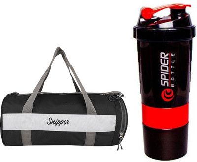 

Snipper Combo of Shoe Compartment Black Bag and Red Shaker Gym & Fitness Kit