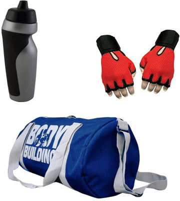 

Vellora Combo High Quality Gym Bag And Gym Glove With sipper penguin Wrist Support Gym & Fitness Kit