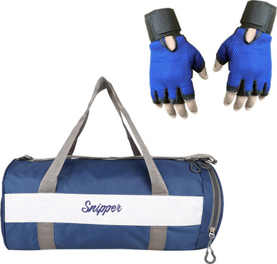 

Snipper Combo of Shoe Compartment Blue Bag and Gloves Blue Gym & Fitness Kit