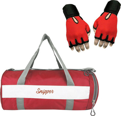 

Snipper Combo of Shoe Compartment Red Bag and Gloves Red Gym & Fitness Kit