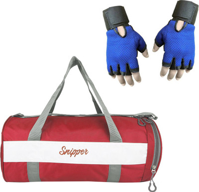 

Snipper Combo of Shoe Compartment Red Bag and Gloves Blue Gym & Fitness Kit