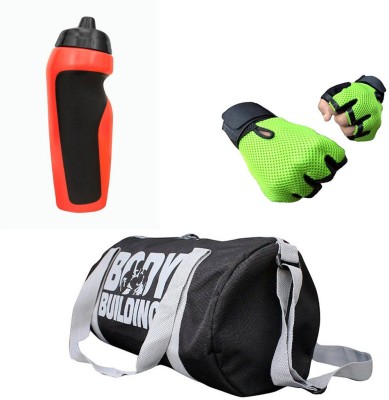 

Vellora Combo High Quality Gym Bag And Gym Glove With sipper penguin Wrist Support Gym & Fitness Kit