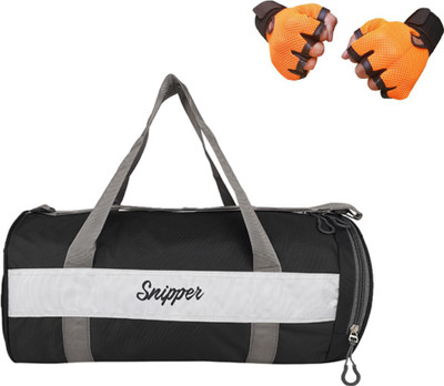 

Snipper Combo of Shoe Compartment Black Bag and Orange Gloves Gym & Fitness Kit