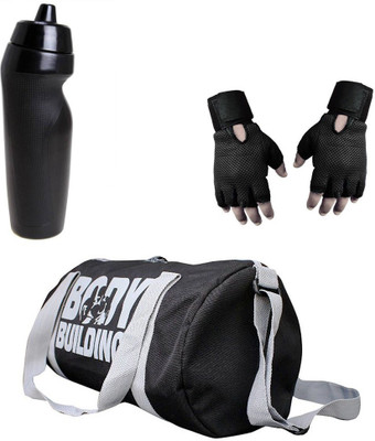 

Vellora Combo High Quality Gym Bag And Gym Glove With sipper penguin Wrist Support Gym & Fitness Kit